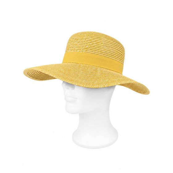 Chapeau Capeline Rhodes Paille Papier Chine Curry - Traclet