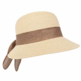 Chapeau soleil femme papier tressé