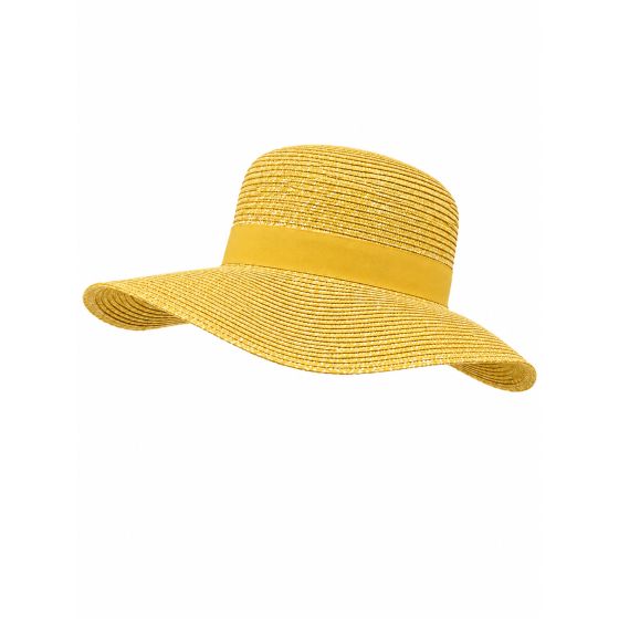 Chapeau Capeline Rhodes Paille Papier Chine Curry - Traclet