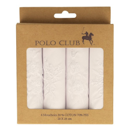 Coffret Élégance Florale 4 Mouchoirs Blancs