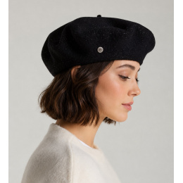 Beret L'Authentique Black Silver Lurex - Héritage by Laulhère