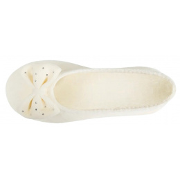 Chaussons Ballerines Femme avec des coeurs SAUGE/ CREME  - Isotoner