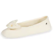 Women's Ballet Slippers Rhinestone Bow Ivory - Isotoner - Traclet Boutique Reference: 19046| Chapellerie Traclet