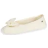 Chaussons Ballerines Femme Nœud Strasse Ivoire - Isotoner  - Boutique Traclet Reference : 19046| Chapellerie Traclet