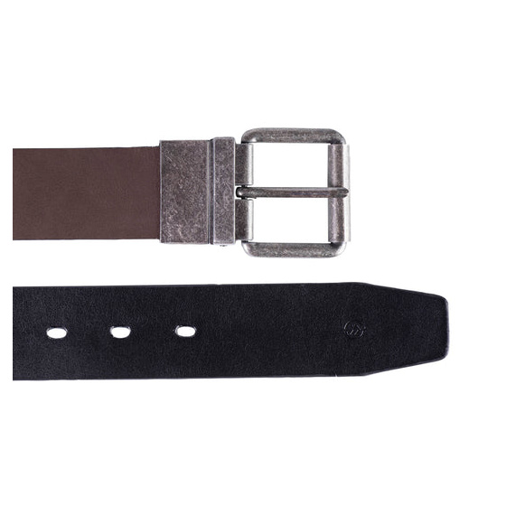 Men's black/dark brown belt - 105 cm