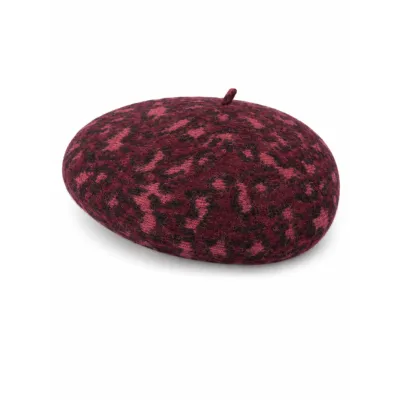 Béret Leo Bordeaux/Noir/Rose - Laulhère