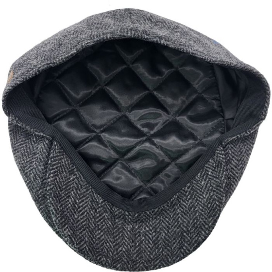 Montmartre Anthracite Chevron Flat Cap - Traclet