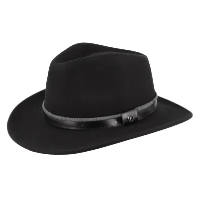 Chapeau Traveller Arsène Imperméable Crushable Feutre Noir - Flechet