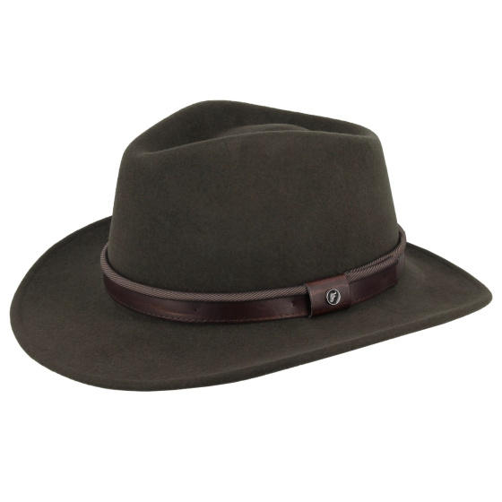 Arsène Waterproof Crushable Felt Khaki Traveller Hat - Flechet