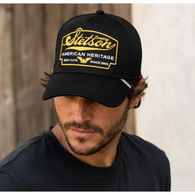 Casquette Baseball American Eagle Noire Coton – Stetson
