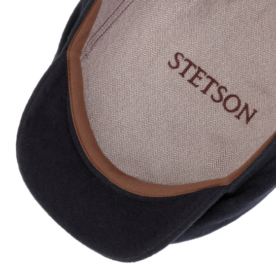 Navy Dylan Wool Flat Cap - Stetson