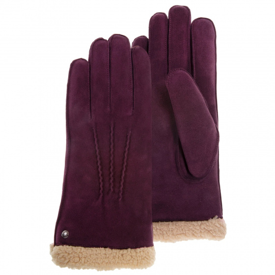 Gants Femme Cuir & fourrure mandarine - Isotoner