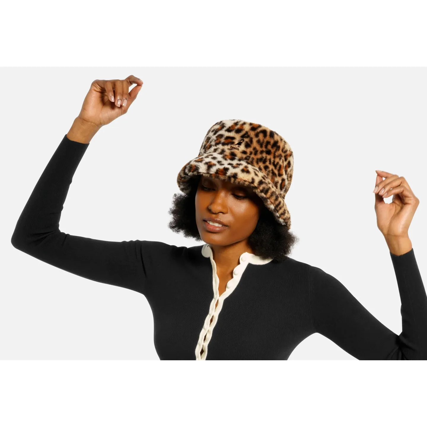 Tawny Leopard Faux Fur Bucket Hat – Kangol - Reference : 24418| Chapellerie Traclet