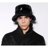 Black Faux Fur Bucket Hat - Kangol - Reference : 24423| Chapellerie Traclet