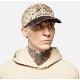 Casquette Strapback FlexFit® Cord Crème & Marron - Kangol