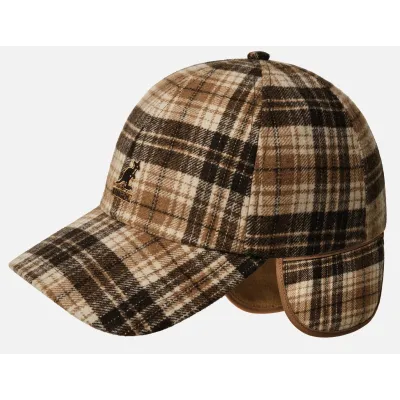 Plaid Cap with Ear Flaps Beige - Kangol ref 24431 chapellerie traclet