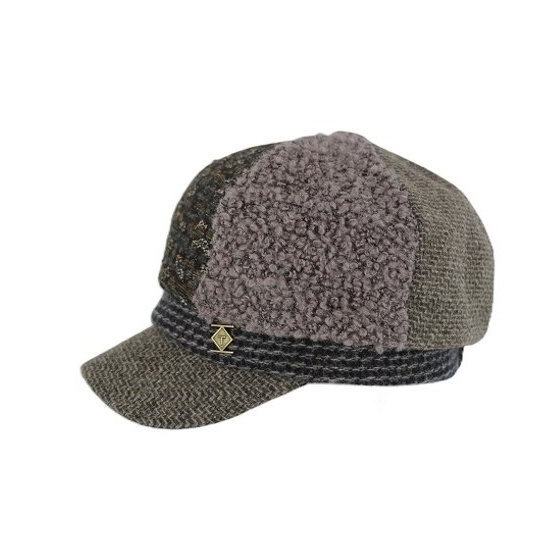 copy of Andria Patchwork Wool Newsboy Cap - Traclet