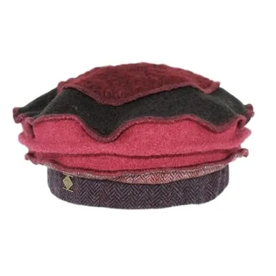 Toque Edline Camel & Violet - Traclet Reference : 18706 | Chapellerie Traclet