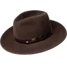 Stedman Brown Wool Felt Fedora Hat - Bailey ref 24461 Chapellerie Traclet