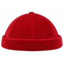 Bonnet Docker Malo Velours Côtelé Rouge – Traclet  Reference : 24476| Chapellerie Traclet