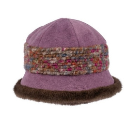 Polar Fleece Leaves Hat with Faux Fur - Traclet