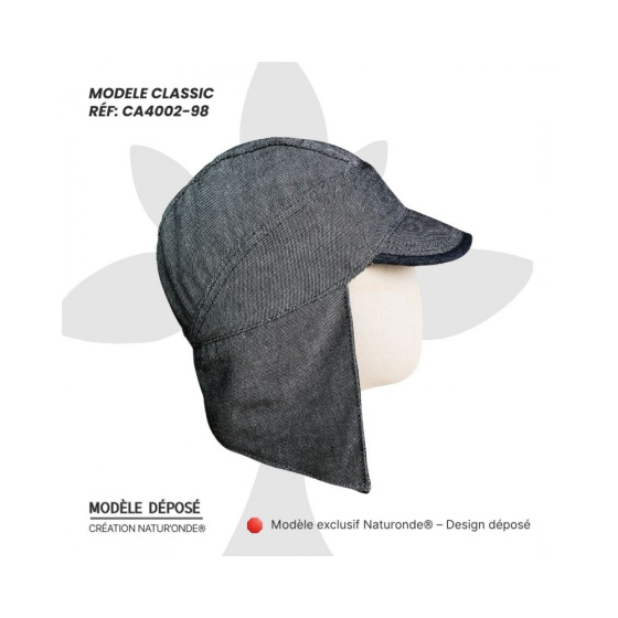Casquette anti-ondes avec cache oreille et couvre nuque et protection cotés