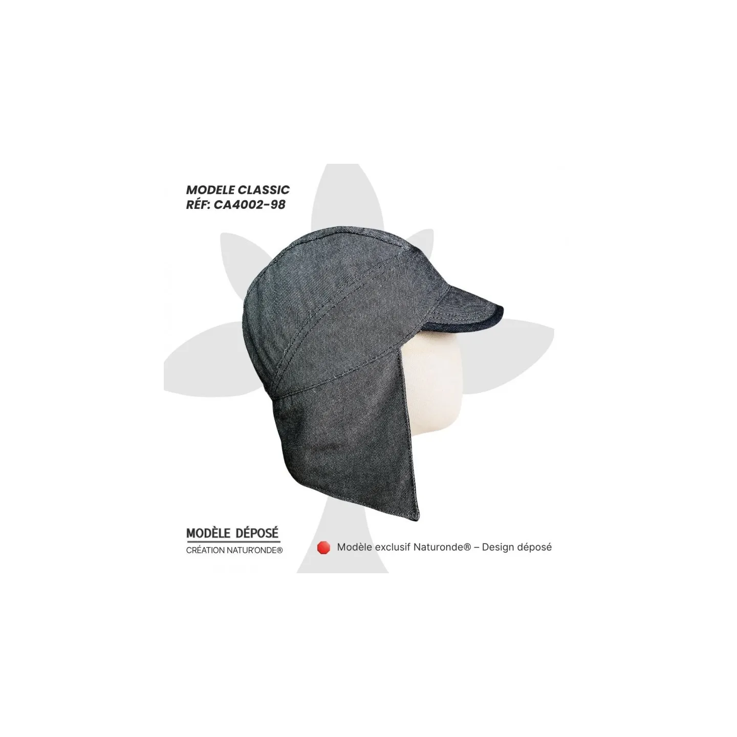 Anti-radiation cap with ear cover, neck cover and side protection - ref 24492