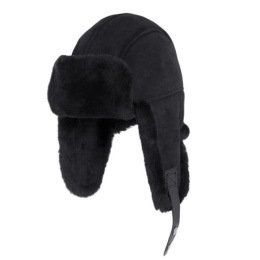 Nansen Black Leather Ushanka - Traclet