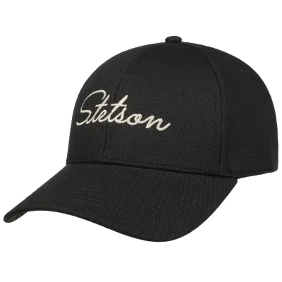 Black Cotton Lettering Baseball Cap - Stetson Reference: 24512| Chapellerie Traclet