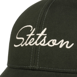 Olive Cotton Lettering Baseball Cap - Stetson
