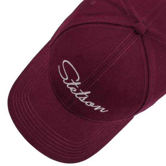 Bordeaux Cotton Lettering Baseball Cap - Stetson