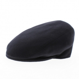 Navy cashmere flat cap