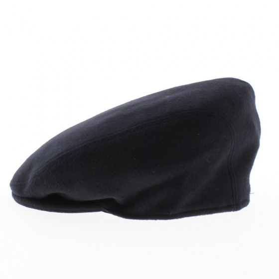 Navy cashmere flat cap