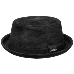 Chapeau Pork Pie Cuir Portland NOIR - STETSON
