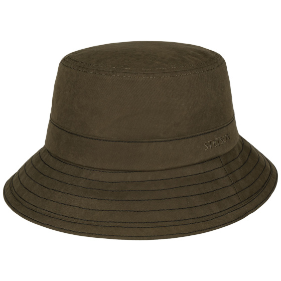 Chapeau Travis Waxed Cotton Olive UPF 40+ - Stetson