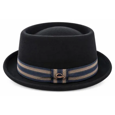 Chapeau Pork Pie Trouville Feutre Noir - Göttmann