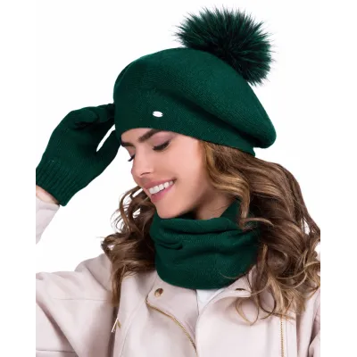 Femme Bella à Pompon Vert Bouteille - Traclet