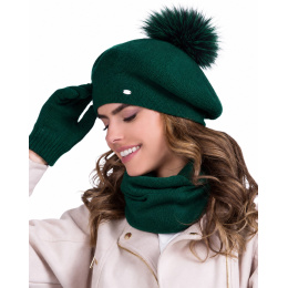Femme Bella à Pompon Vert Bouteille - Traclet