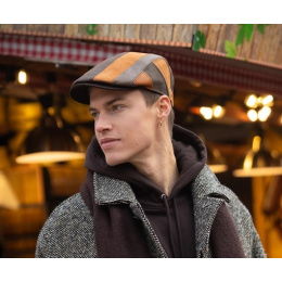 Casquette Plate Chester Patchwork Cuir - Fléchet