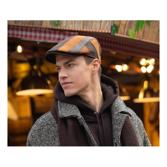 Chester Patchwork Leather Flat Cap - Fléchet