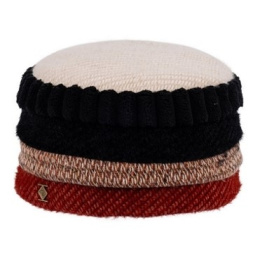 Toque Femme Upcycling Noir & Rouille - Traclet
