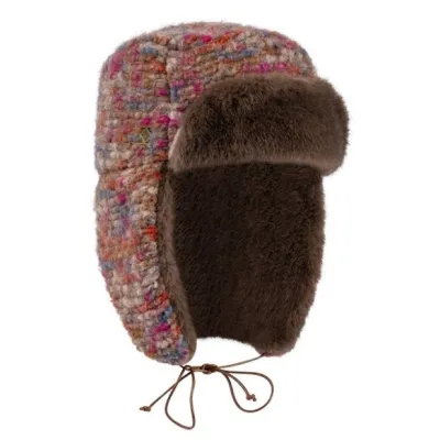 Chapka Bomber Feuilles Marron Chiné - Traclet
