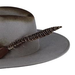 Taupe Aged Effect Fedora Hat - Fiebig