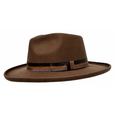 Brown Felt Maverick Fedora Hat - Conner Hats Reference: 24544| Traclet Hat Shop