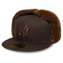 Brown Cotton Yankees Dogear Snapback Cap - New Era
