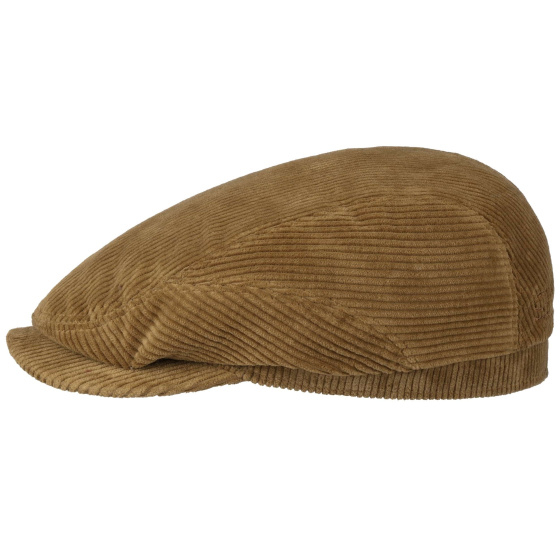 Camel Corduroy Bowling Flat Cap - Stetson