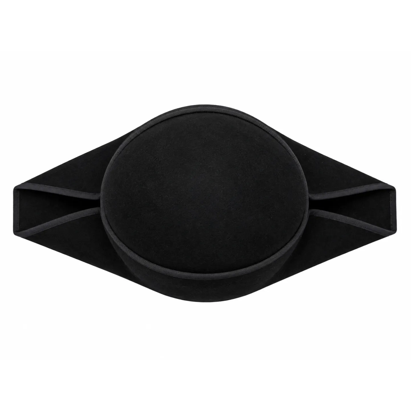Black Wool Felt Bicorn - Traclet