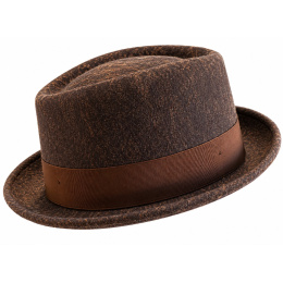 Brown Wool Diamond Pork Pie Hat - Alfonso d'Este