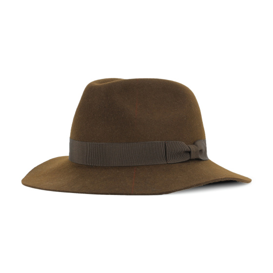 Chapeau traveller indiana feutre poil marron - made in France