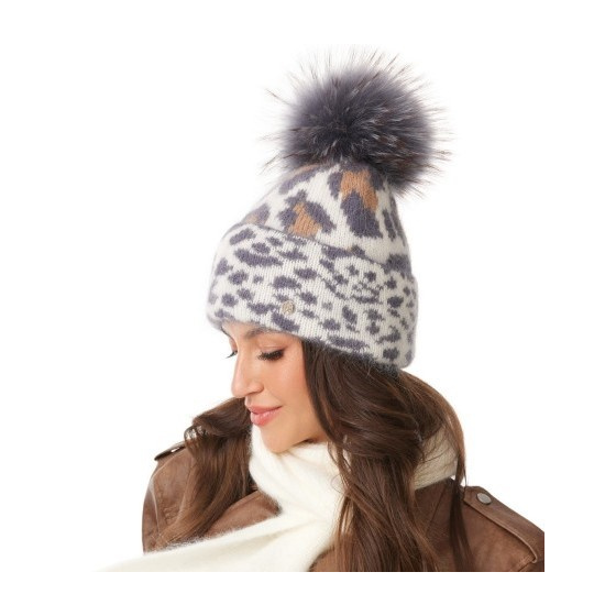 Bonnet à Pompon Rozmiar Léopard Gris & Marron - Traclet